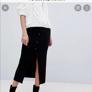 NWT ASOS Snap ribbed midi skirt Petite